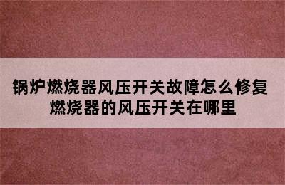 锅炉燃烧器风压开关故障怎么修复 燃烧器的风压开关在哪里